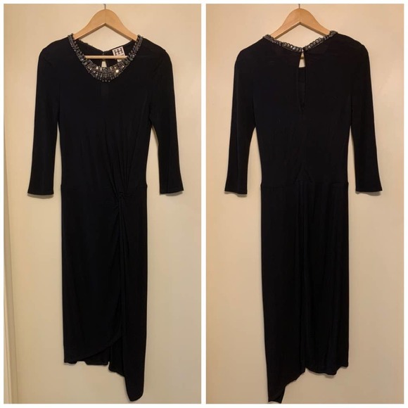 Haute Hippie Crystal Neck Embellished Midi Dress S - Picture 3 of 11